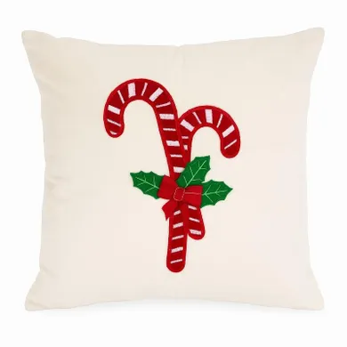 Home Styling Collection, poduszka dekoracyjna, świąteczny wzór, biała, 40-40 cm