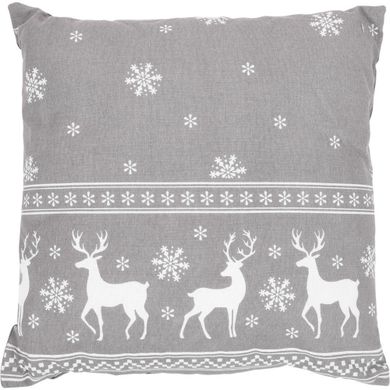 Home Styling Collection, poduszka świąteczna, motyw Renifery, 40-40 cm, szary