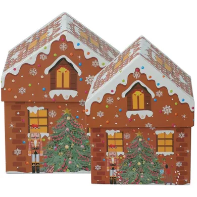Home Styling Collection, pudełka świąteczne w kształcie domku, 2 szt.