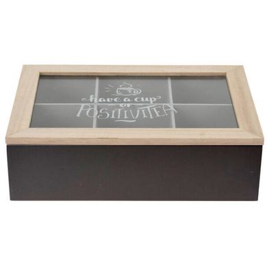 Home Styling Collection, pudełko na herbatę, drewniane, 24-17-7 cm
