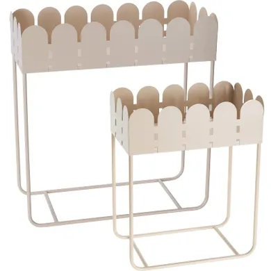 Home Styling Collection, Sense, zestaw 2 metalowych kwietników stojących z falowanym brzegiem