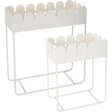Home Styling Collection, Sense, zestaw metalowych kwietników stojących z falowanym brzegiem, 2 szt.