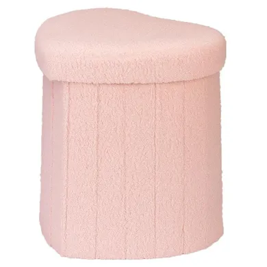 Home Styling Collection, Serce Alloy, pufa, tapicerka baranek, 34-28-35 cm