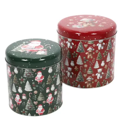 Home Styling Collection, świąteczny zestaw metalowych pojemników w różnych rozmiarach, 2 szt.