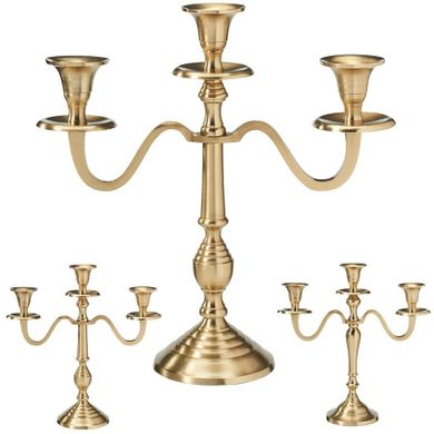 Home Styling Collection, świecznik kandelabr, 3-ramienny, złoty, 30 cm