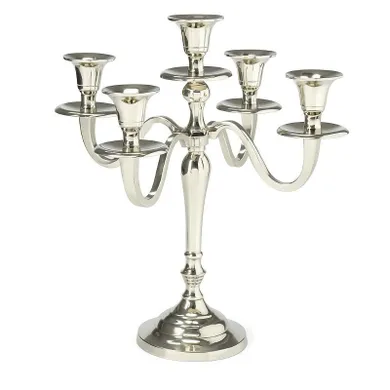 Home Styling Collection, świecznik pięcioramienny, srebrny, 30 cm