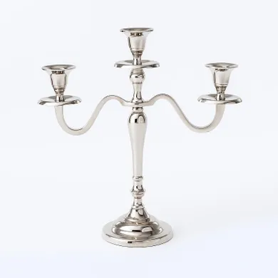 Home Styling Collection, świecznik trójramienny, srebrny, 30 cm