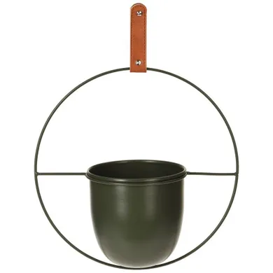 Home Styling Collection, wisząca osłonka na doniczkę, metalowa zielona, 30-30 cm