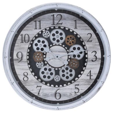 Home Styling Collection, zegar na ścianę, industrialny, biały, Ø 50 cm