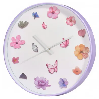 Home Styling Collection, zegar ścienny, kwiaty, 30 cm