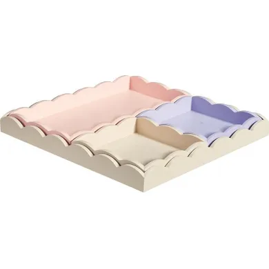 Home Styling Collection, zestaw 4 drewnianych tac, 30-30-3 cm