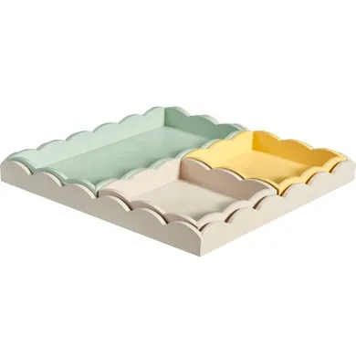 Home Styling Collection, zestaw 4 tac, drewnianych, 30-30-3 cm