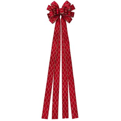 Home Styling Decoration, kokarda dekoracyjna na choinkę, czerwona, 130-33 cm