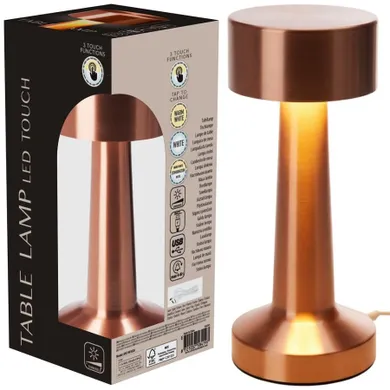 Home Styling Decoration, lampka stołowa, 21 LED, miedziana, 21 cm