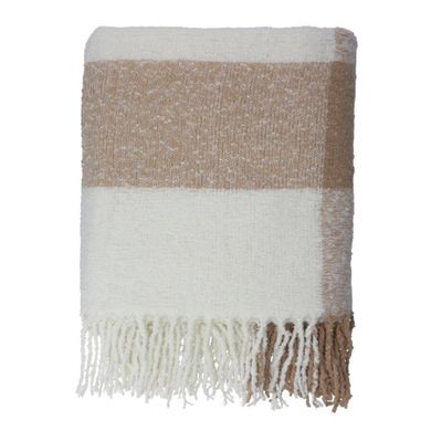 Homla, Allora, koc z przędzy, boucle ecru, 130-170 cm