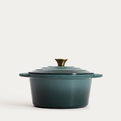 Homla, Andreas, garnek żeliwny, zielony tradycyjny ombre, 24 cm, 4l