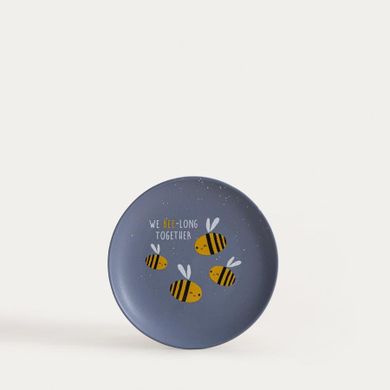 Homla, Annbee, talerz, z pszczołą granatowy, 16 cm