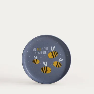 Homla, Annbee, talerz, z pszczołą granatowy, 19 cm