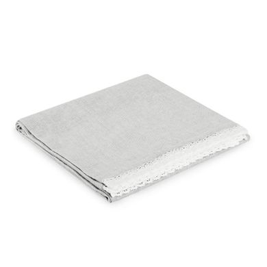 Homla, Asen, obrus, z koronkowym wykończeniem szary, 130-180