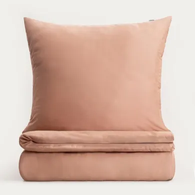 Homla, Avelia, pościel, satynowa z domieszką wiskozy ciemnobeżowa, 220-200