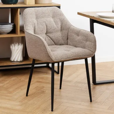 Homla, Avelin, krzesło, w tkaninie beżowe, 58-55-83 cm