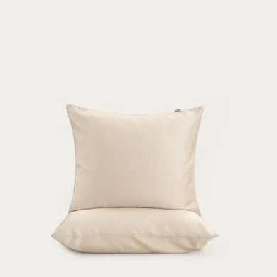 Homla, Bamsa, zestaw dwóch poszewek, z satyny bambusowej, beżowe, 50-60 cm