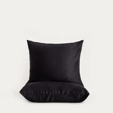 Homla, Bamsa, zestaw dwóch poszewek, z satyny bambusowej, czarny, 50-60 cm