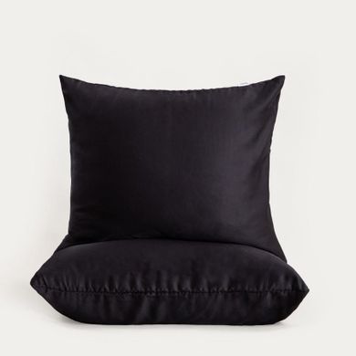 Homla, Bamsa, zestaw dwóch poszewek, z satyny bambusowej, czarny, 70-80 cm