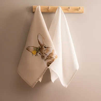 Homla, Bruce, zestaw ścierek kuchennych, z królikiem, 50-70 cm, 2 szt., ES23 851327