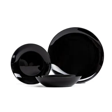 Homla, Capri, zestaw obiadowy, czarny, 18 elementów