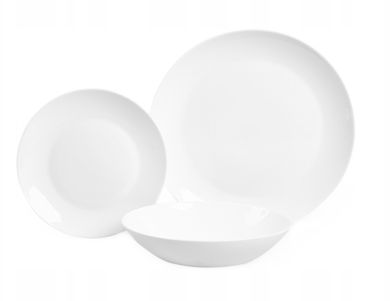 Homla, Capri, zestaw talerzy, białych, 18 elementów