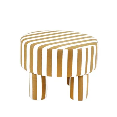 Homla, Chiaro, pufa, beżowo-biała, 50-50-37 cm