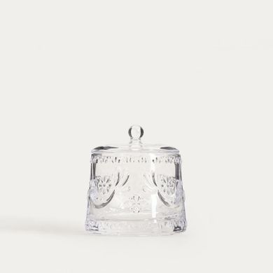 Homla, Creston, cukiernica, szklana z motywem ptaków, 0,26l