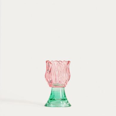 Homla, Daly, świecznik, szklany kwiatek niski, 10 cm