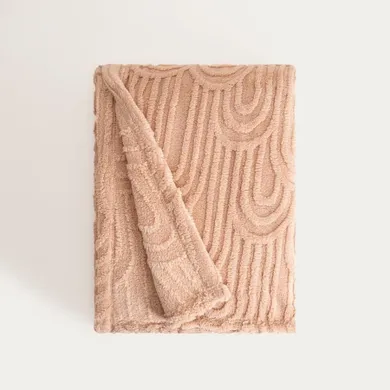 Homla, Darin, koc, miękki beżowy ze strukturalnym wzorem, 150-200 cm