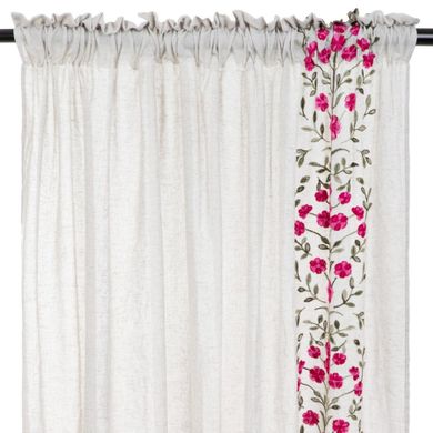 Homla, Darla, zasłona, z haftowanymi kwiatami, 140-250 cm