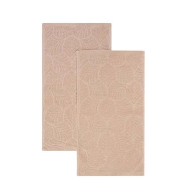 Homla, Estrella, zestaw ręczników, bawełnianych beżowych w liście, 30-50 cm