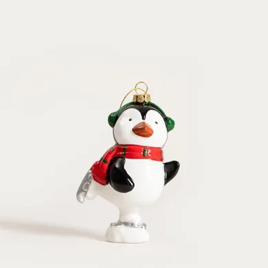 Homla, Evi Red, zawieszka, pingwin na łyżwach z nausznikami, 11,4 cm