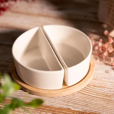 Homla, Fincan, zestaw, 2 miseczek z podstawką, 20,5-7 cm