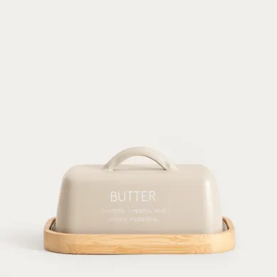 Homla, Flora, maselniczka, z drewnianą podstawką, 15,5-10,5 cm, 762222