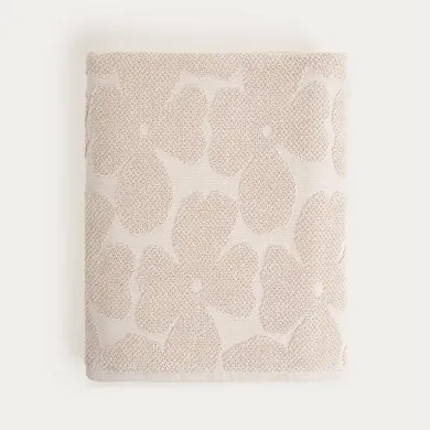 Homla, Flores, ręcznik, beżowy żakardowy, 100-150 cm