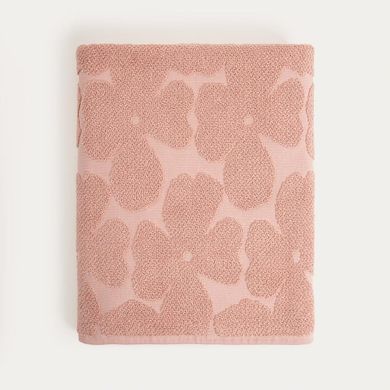 Homla, Flores, ręcznik, różowy żakardowy, 100-150 cm