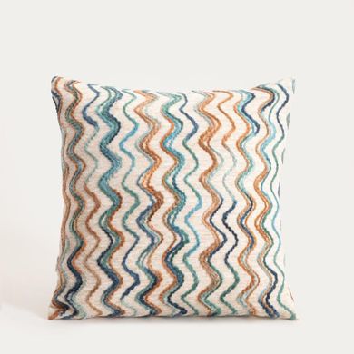 Homla, Gimena, poszewka, ze strukturalnym wielokolorowym wzorem, 45-45 cm