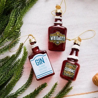 Homla, Gin, zawieszki, w kształcie buteleczek, 3 szt., 4-6 cm