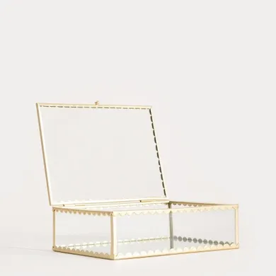 Homla, Grazia, szkatułka na biżuterię, złota, 18-13-5,5 cm