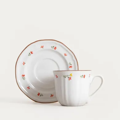 Homla, Greta, filiżanka, ze spodkiem z kwiatuszkami, 0,2l