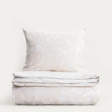 Homla, Jakad, pościel, bawełniana żakardowa beżowa, 160-200 cm