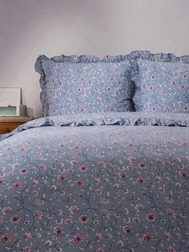 Homla, Julia, pościel bawełniana, z falbanką, 160-200 cm