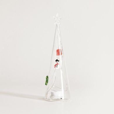 Homla, Laawel, dekoracja led, szklana choinka z zatopionymi dekoracjami, 23,5 cm