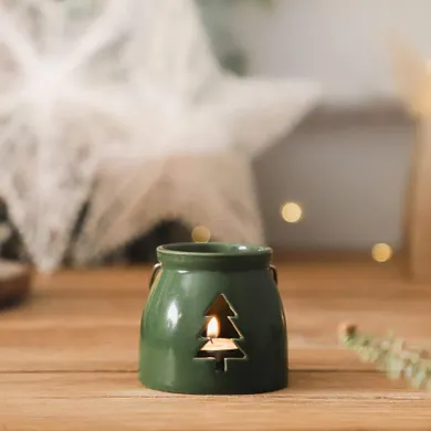 Homla, Lanern, lampion, z choinką zielony, 8-8 cm